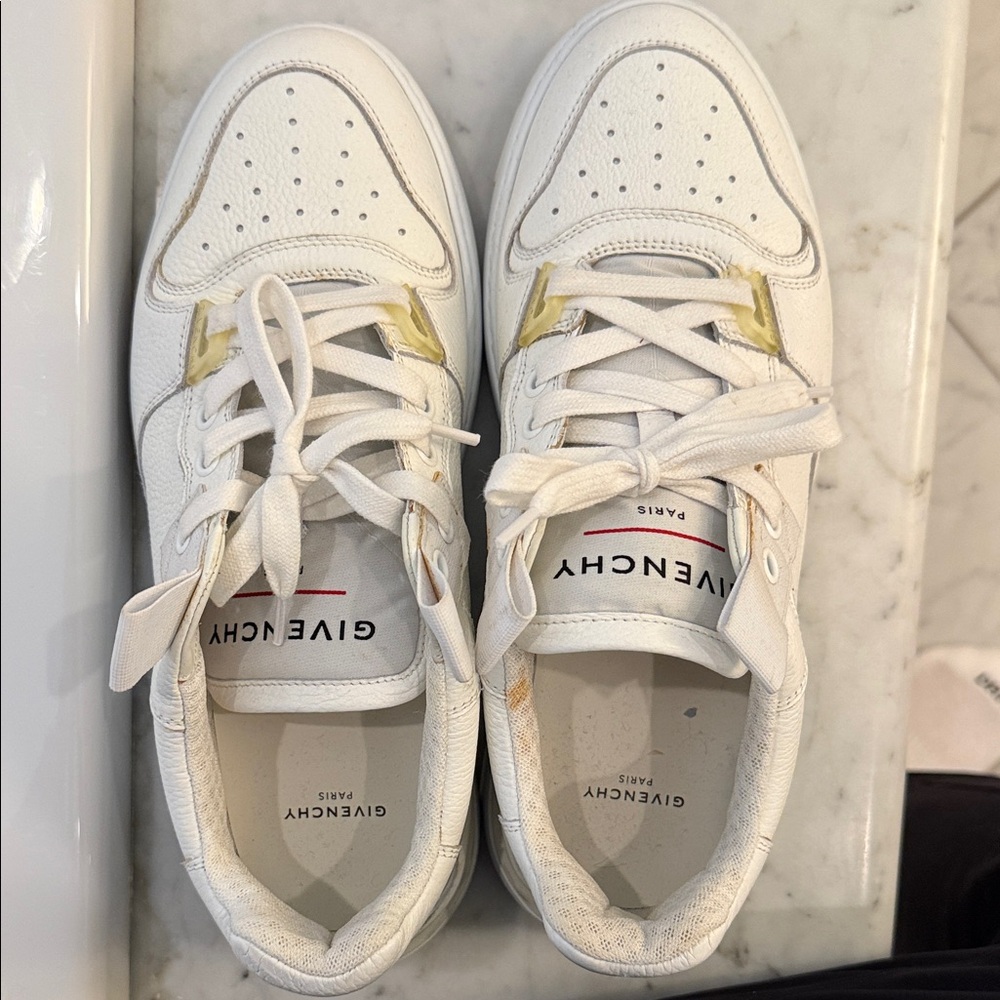 Givenchy White and Gold Sneakers